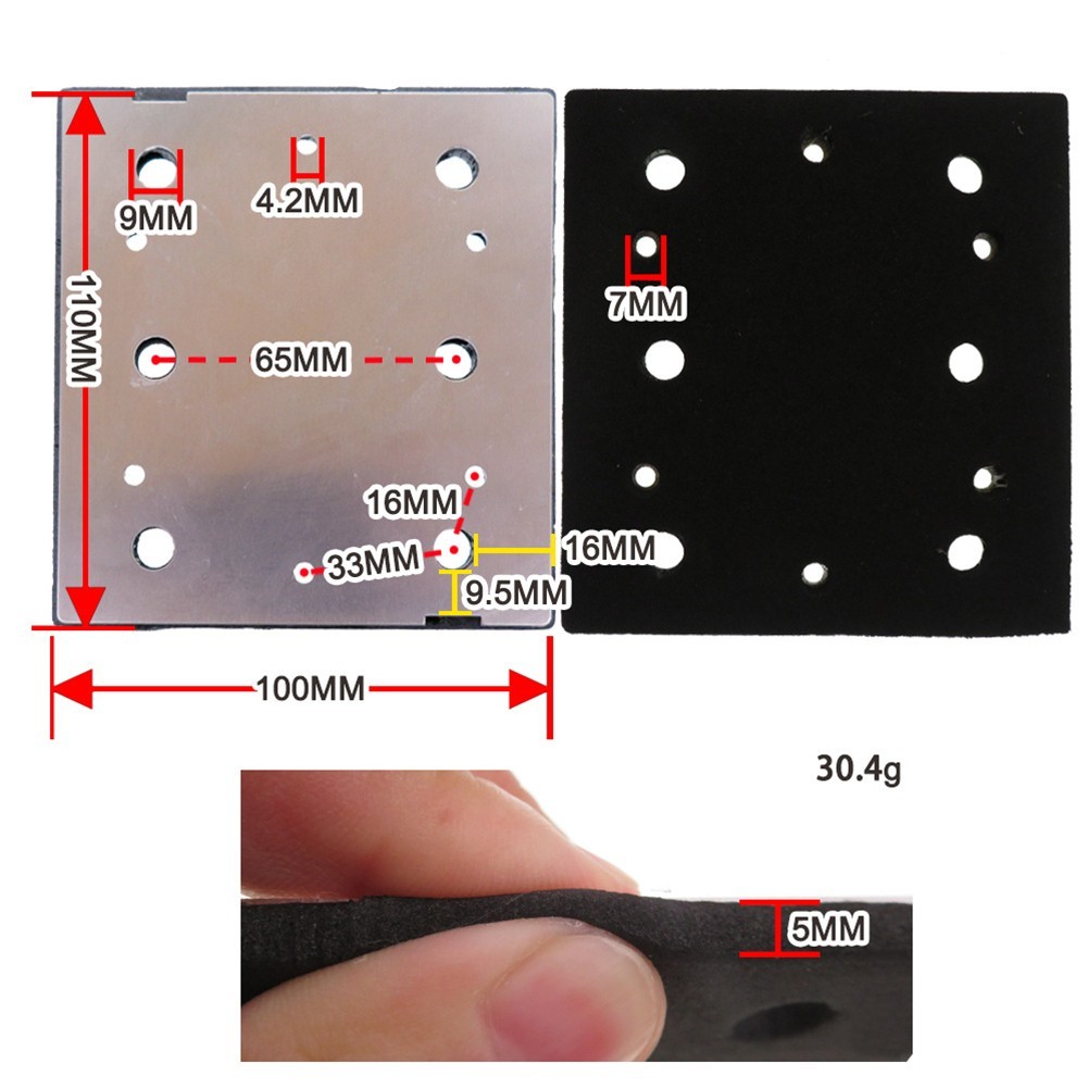 For S650D S652D Sanding Pad 1 Pcs 100*110mm High Quality PU Foam