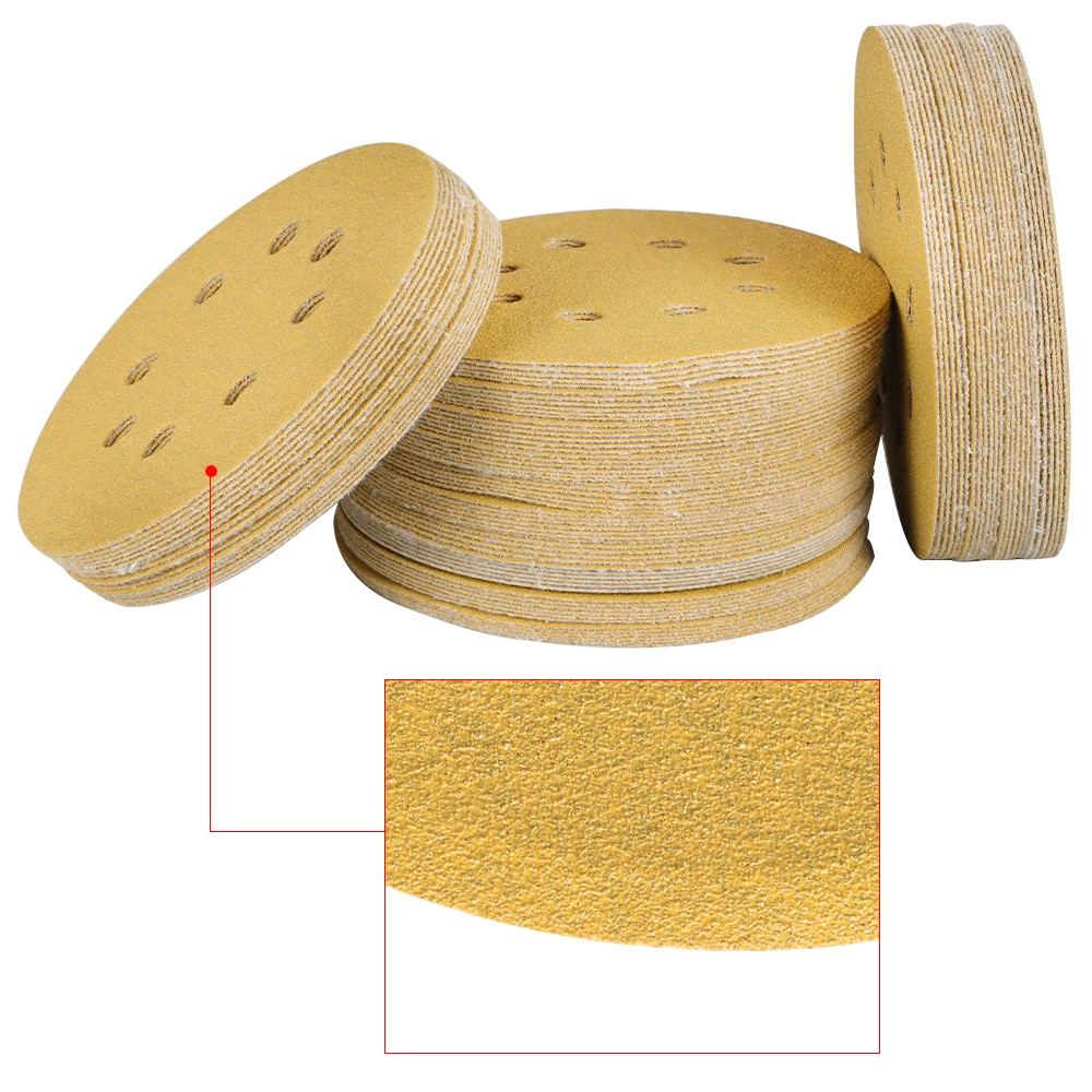 100 Pack 5 Inch 8-Hole 100 Grit Hook-and-Loop Sanding Disc Sander Paper