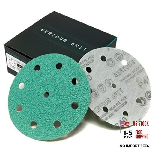 – 5-Inch 9-Hole PSanding Discs – 25 Pack Box | Fits 5″ Random Orbital 40 Grit