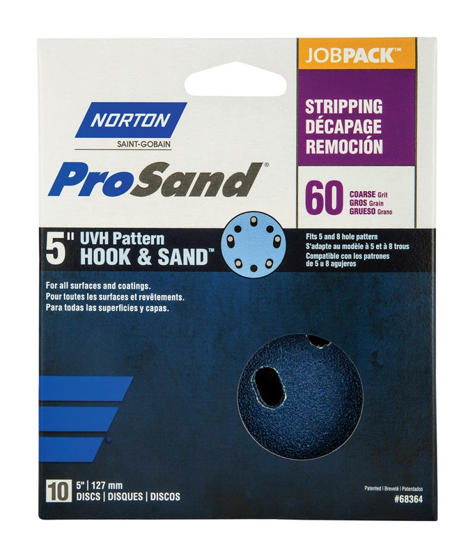 Norton 7660768364 60-Grit ProSand Zirconia Alumina Coarse Stripping Disc 5 in.