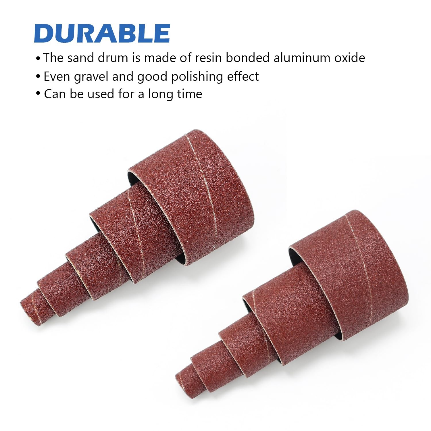Sanding Drum and Sleeves Set 1-1/2’’1’’ 1/2’’ with 2 Rubber Erasers Drill San…