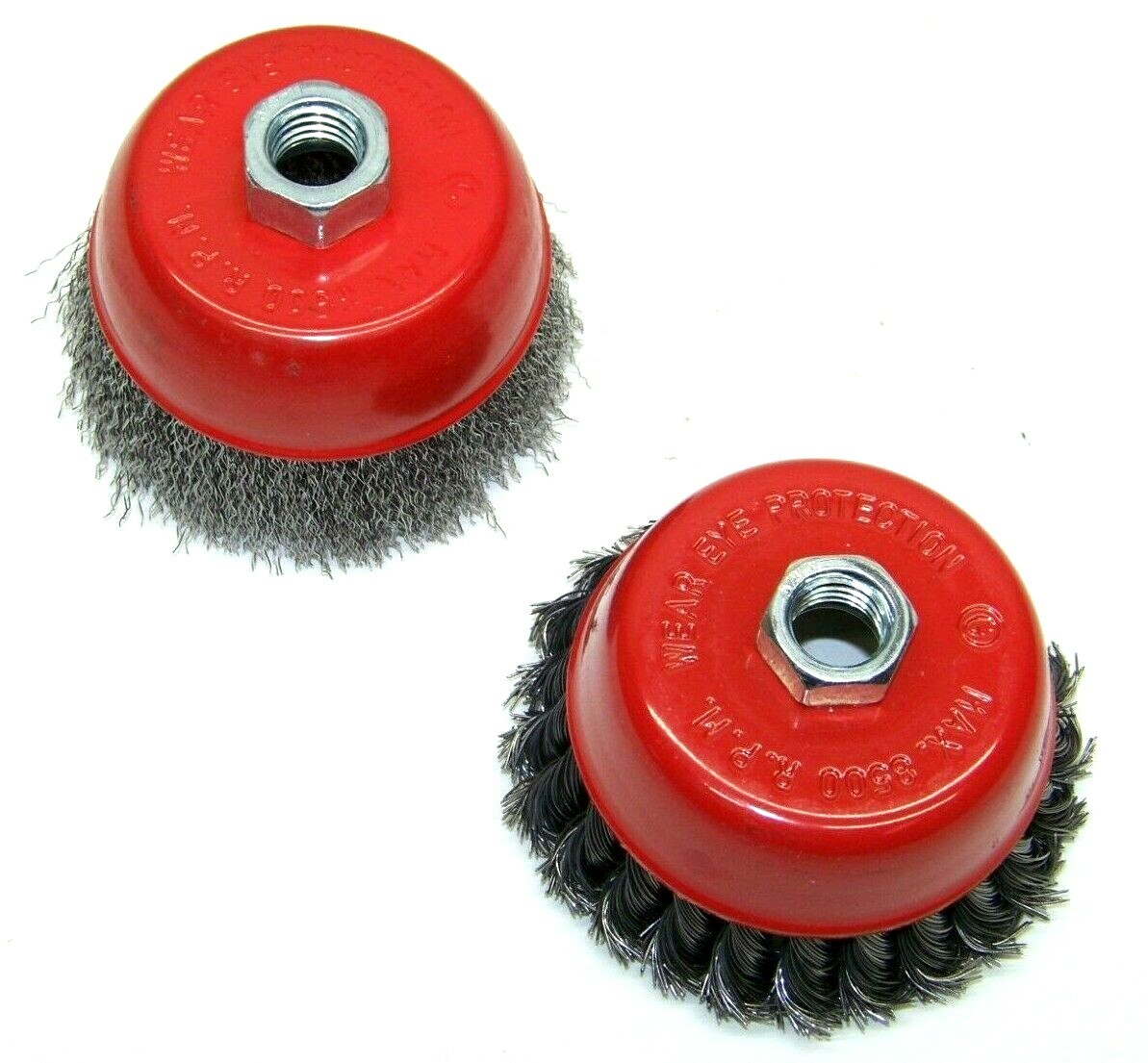 (2) 4″ Cup Wire Wheel Brush 5/8″ X 11 NPT 1 Twist /1 Regular Fits Most Grinders