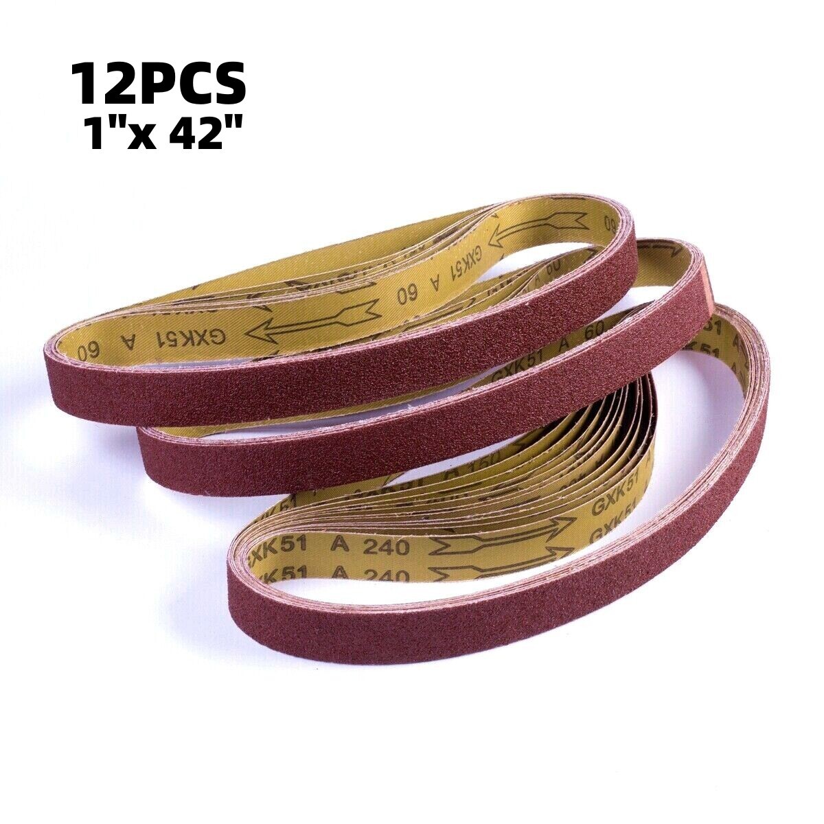 12PACK 1×42 inch Sander Belt Sandpaper Sanding Belts 60 80 120 150 240 400 Grit