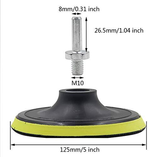 5 inch Hook & Loop Backing Pad Orbital Sander Polisher Sanding Pad w M10 Dril