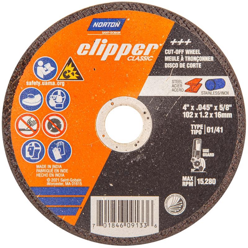 Norton 70184609133 Aluminum Oxide Classic Cut-Off Wheel 4 Dia. in.