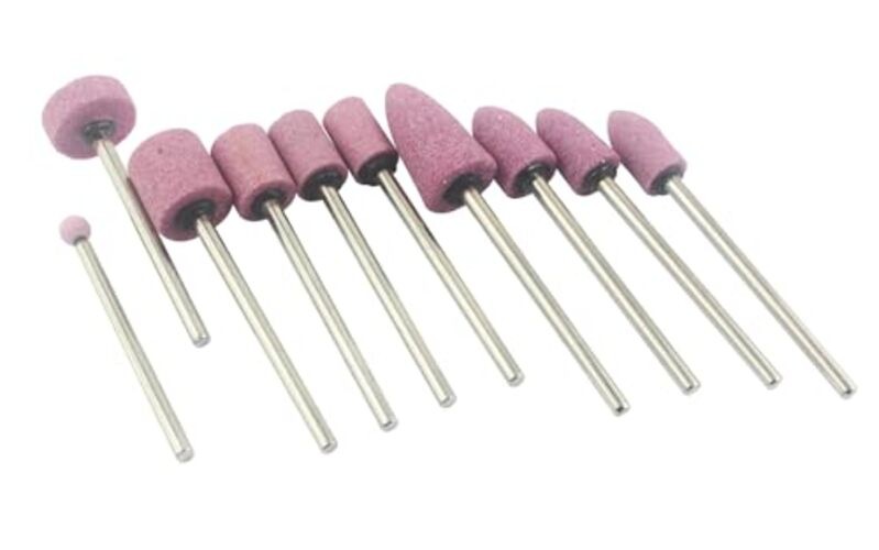 ??? ?? 10 Pcs 85mm Extra Long Shank Rotary Grinding Stones – 1/4” Round
