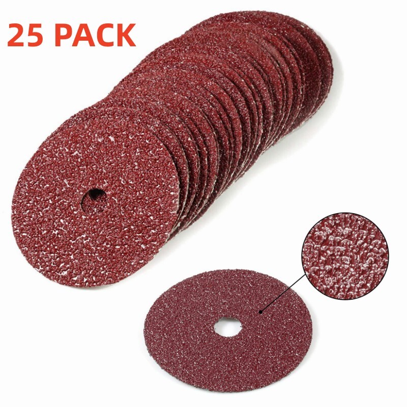 4-1/2″x 7/8″ Fiber Resin Sanding Disc Aluminum Oxide 16 24 36 60 80 120 Grit 25x