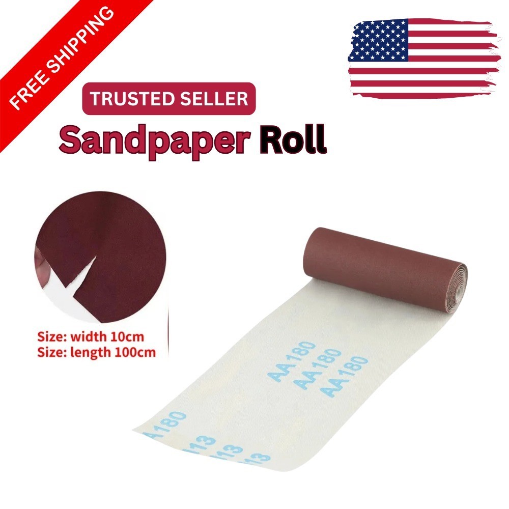 Emery Cloth Sandpaper Roll 80–800 Grit Sanding Roll for Wood Metal Polishing DIY
