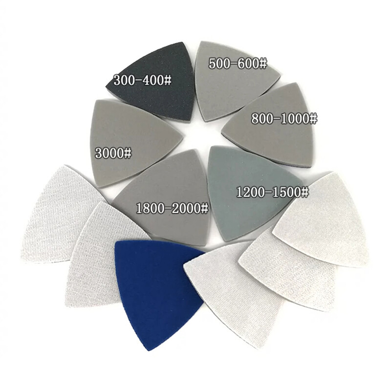 90*90*90mm Triangle Sponge Sandpaper Wet And Dry Foam Sanding Disc 300-3000 Grit