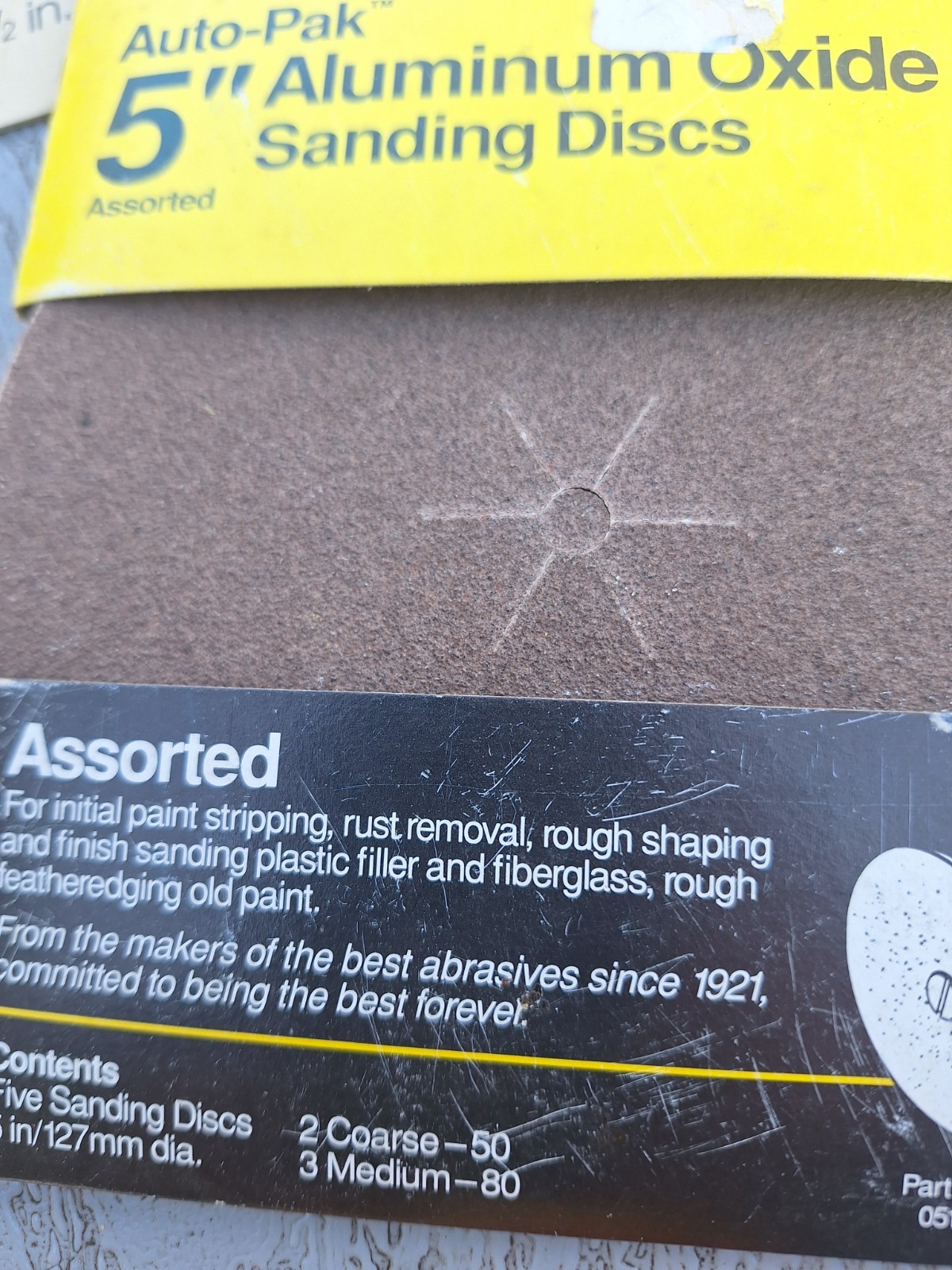 Sandpaper 5” Round Disc Various Grits-80, 150, Mixed Pack New Lot Of 5 Packs