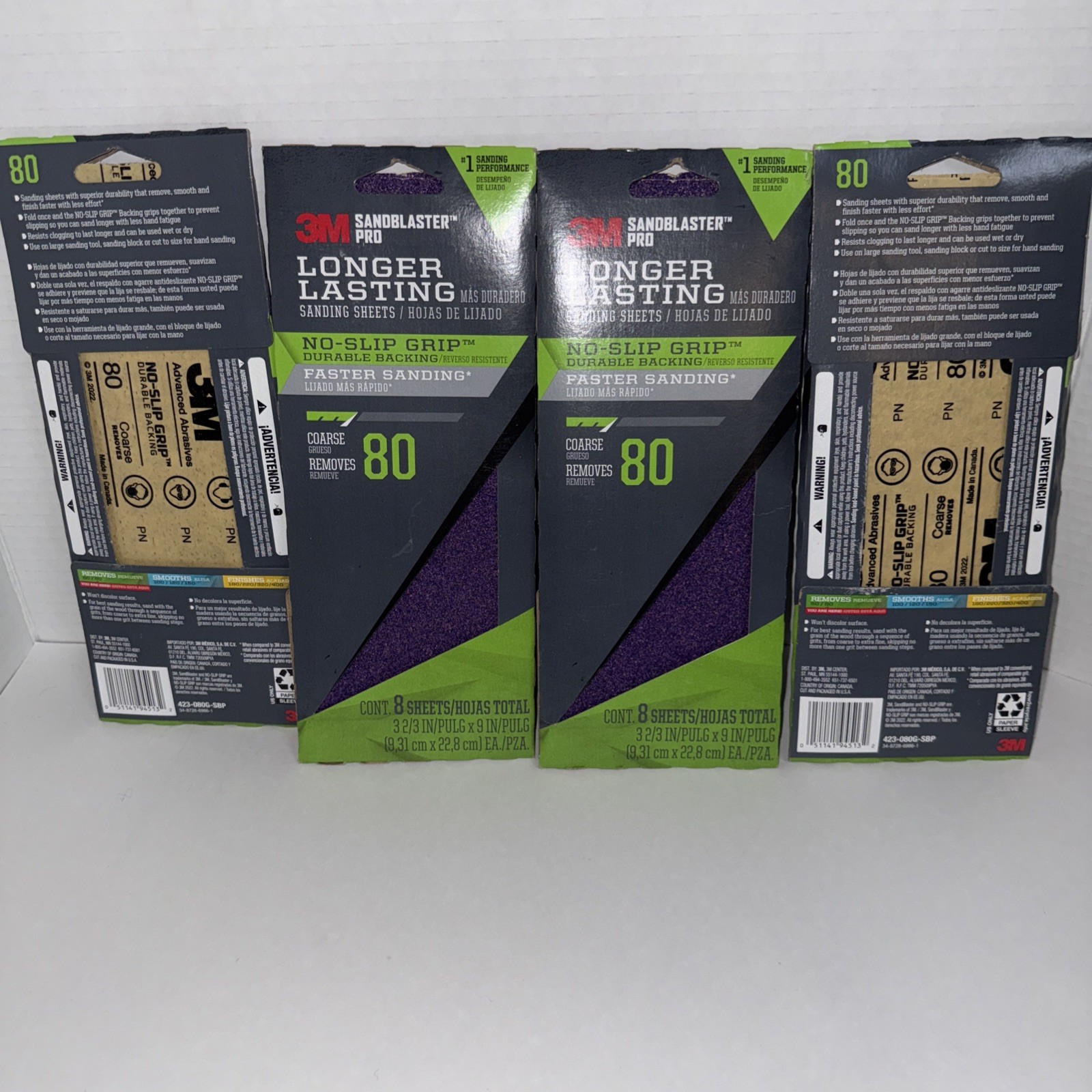 3M SandBlaster Pro Coarse 80-Grit Sheet Sandpaper 8 Count New