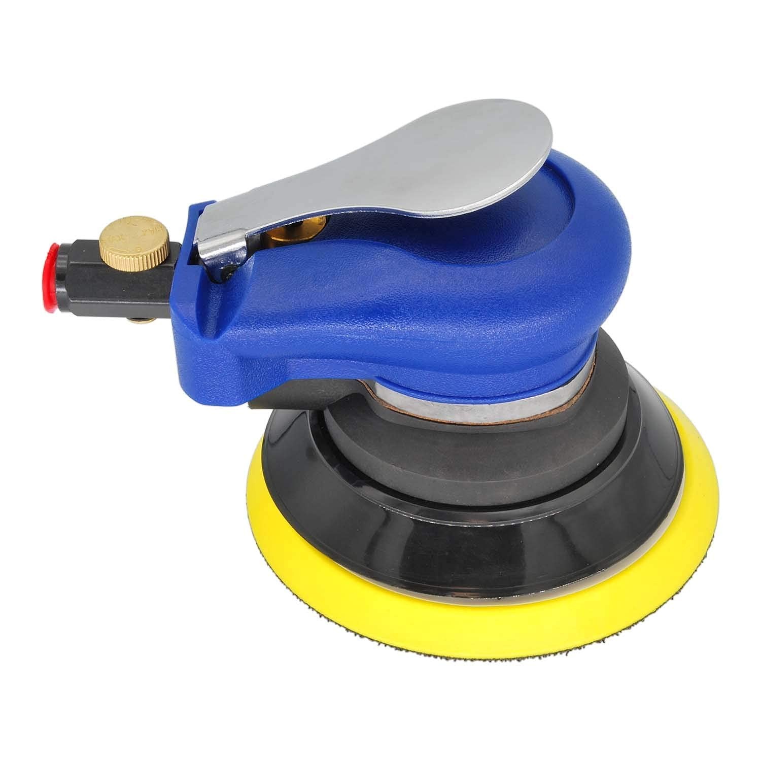 5 Inch Air Random Orbital Sander, Pneumatic Palm Sander tool with 10 Pcs…