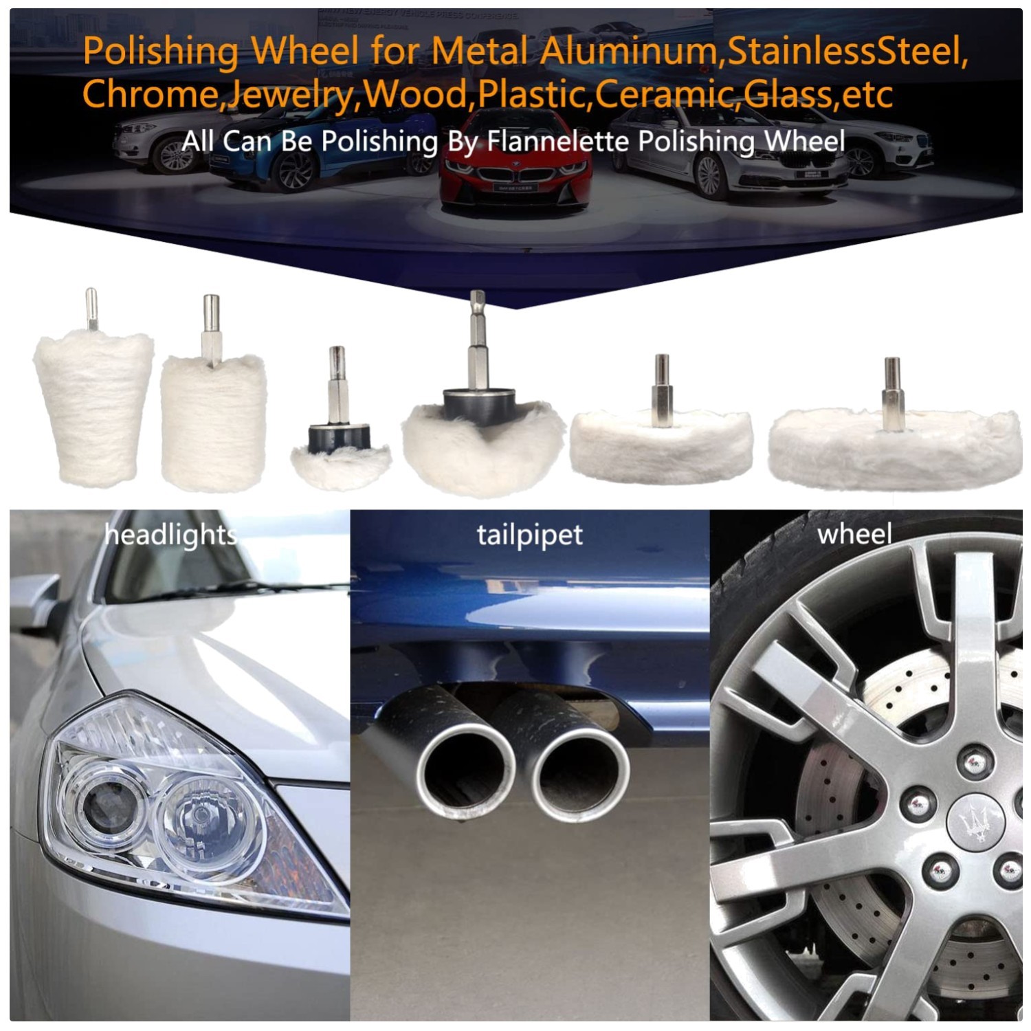 Buffing Wheel Kit for Aluminum, Steel