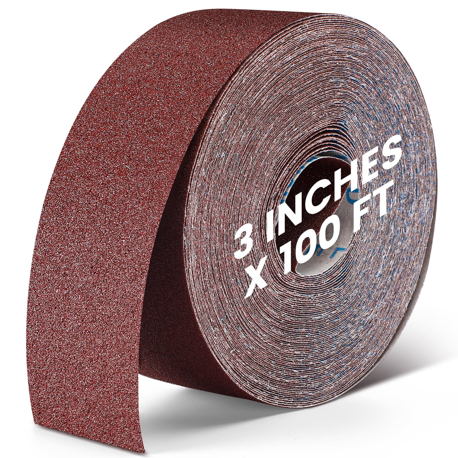 80 Grit Abrasive Sandpaper Roll 3” x 100 ft Long Roll of Emery Cloth Sand Paper