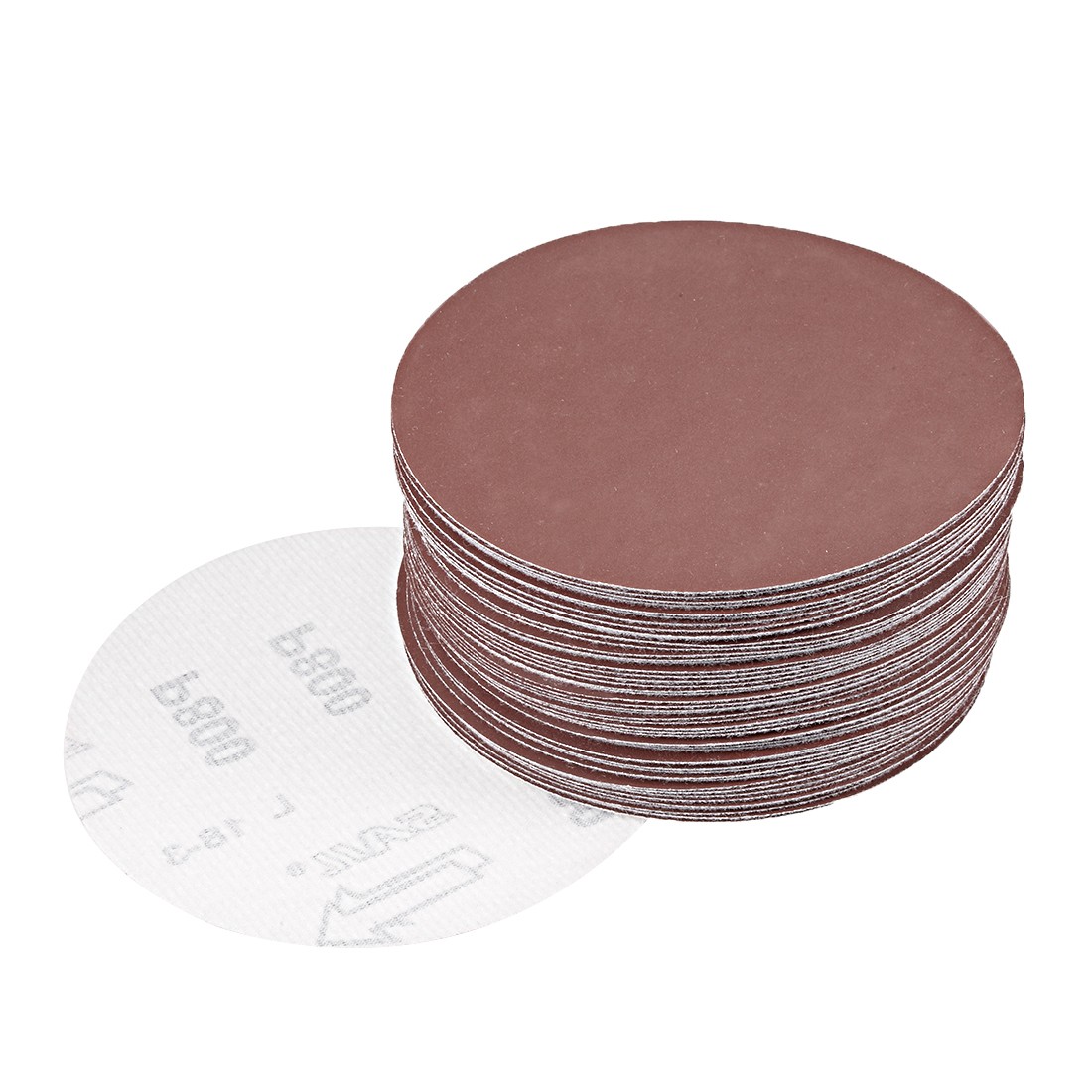 50Pcs 5 Inch Hook Loop Sanding Disc 800 Grits Flocking Sandpaper Brown