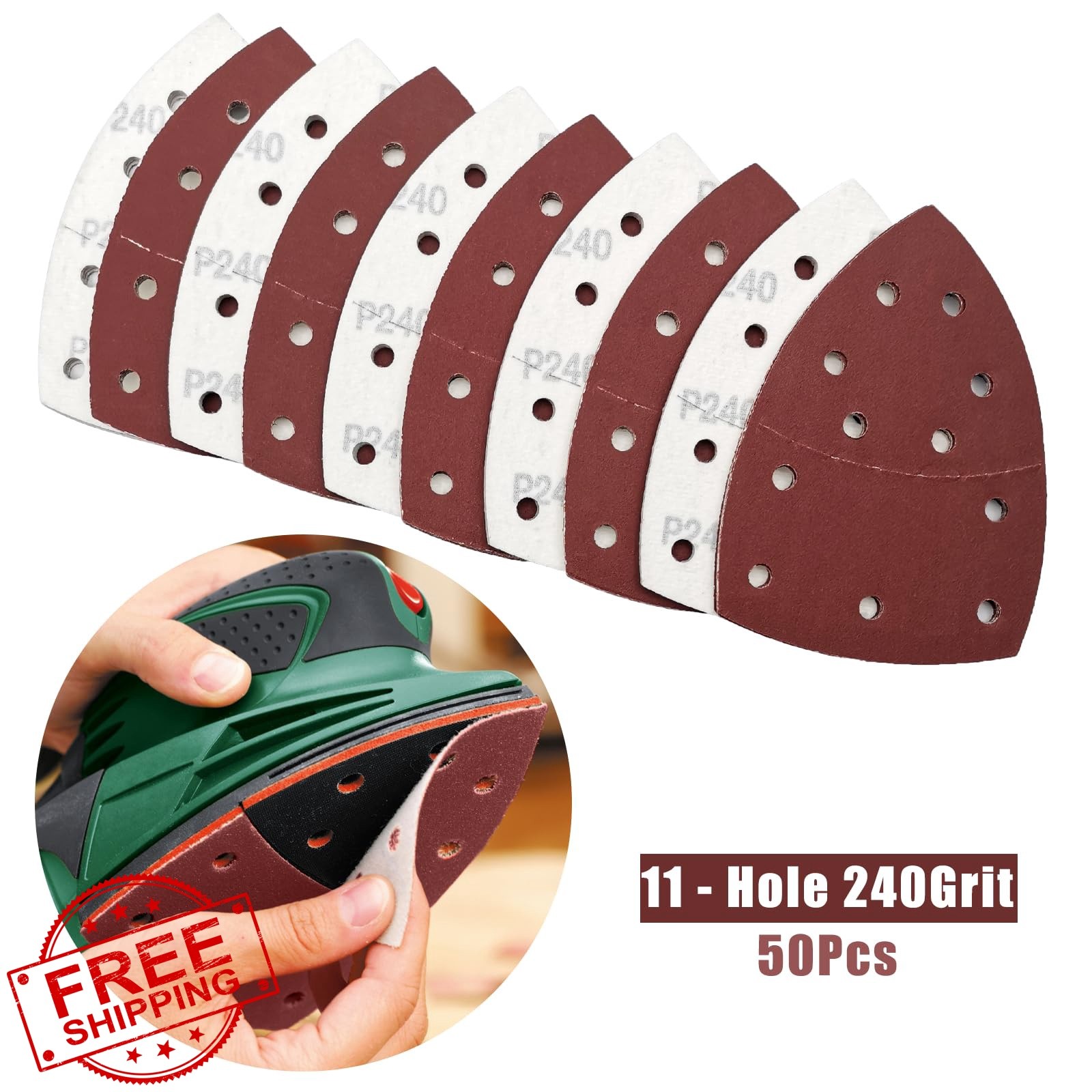 XHKDSYMC 240 Grit Mouse Sander Sandpaper 50 PCS