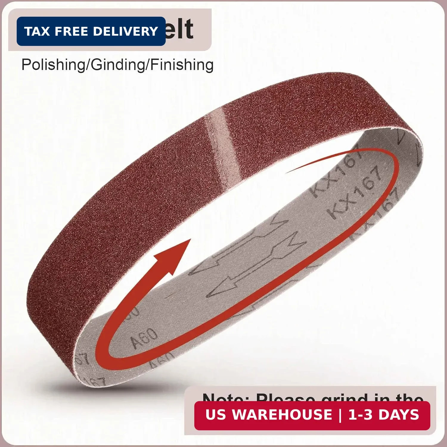 3 x 21 Inch Sanding Belts, 10 Pcs 36 Grits Aluminum Oxide Abrasive Belt Sander F