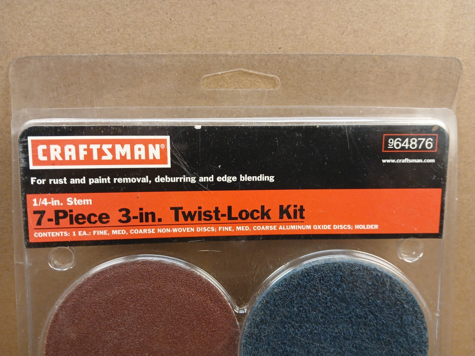 Craftsman 9-64876 7-Piece 3″ Twist Lock Kit 1/4″ Stem Rust/Paint Removal NOP
