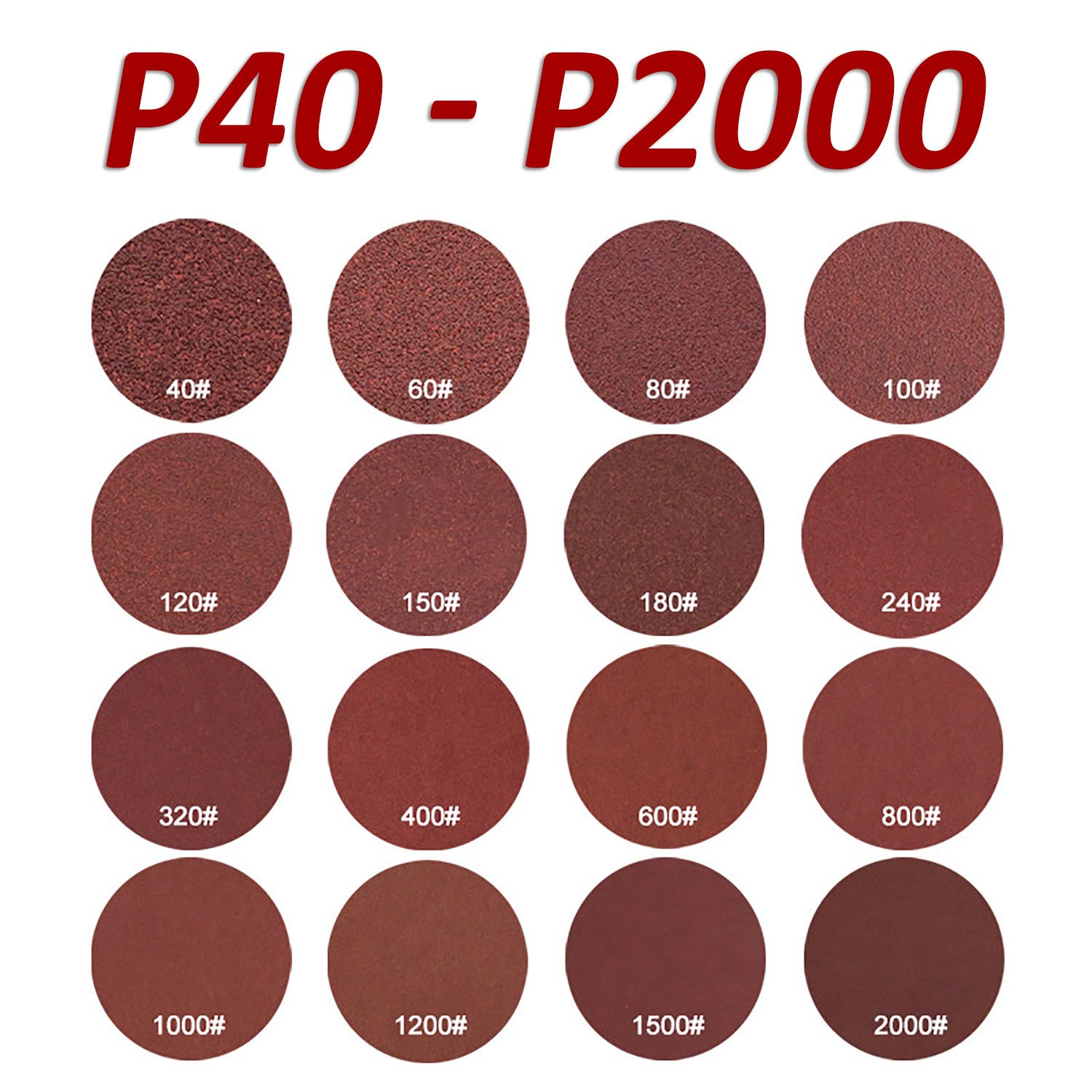 75-180mm / 3″-7″ Hook and Loop Sanding Discs Orbital Sandpaper Pads 40-2000 Grit