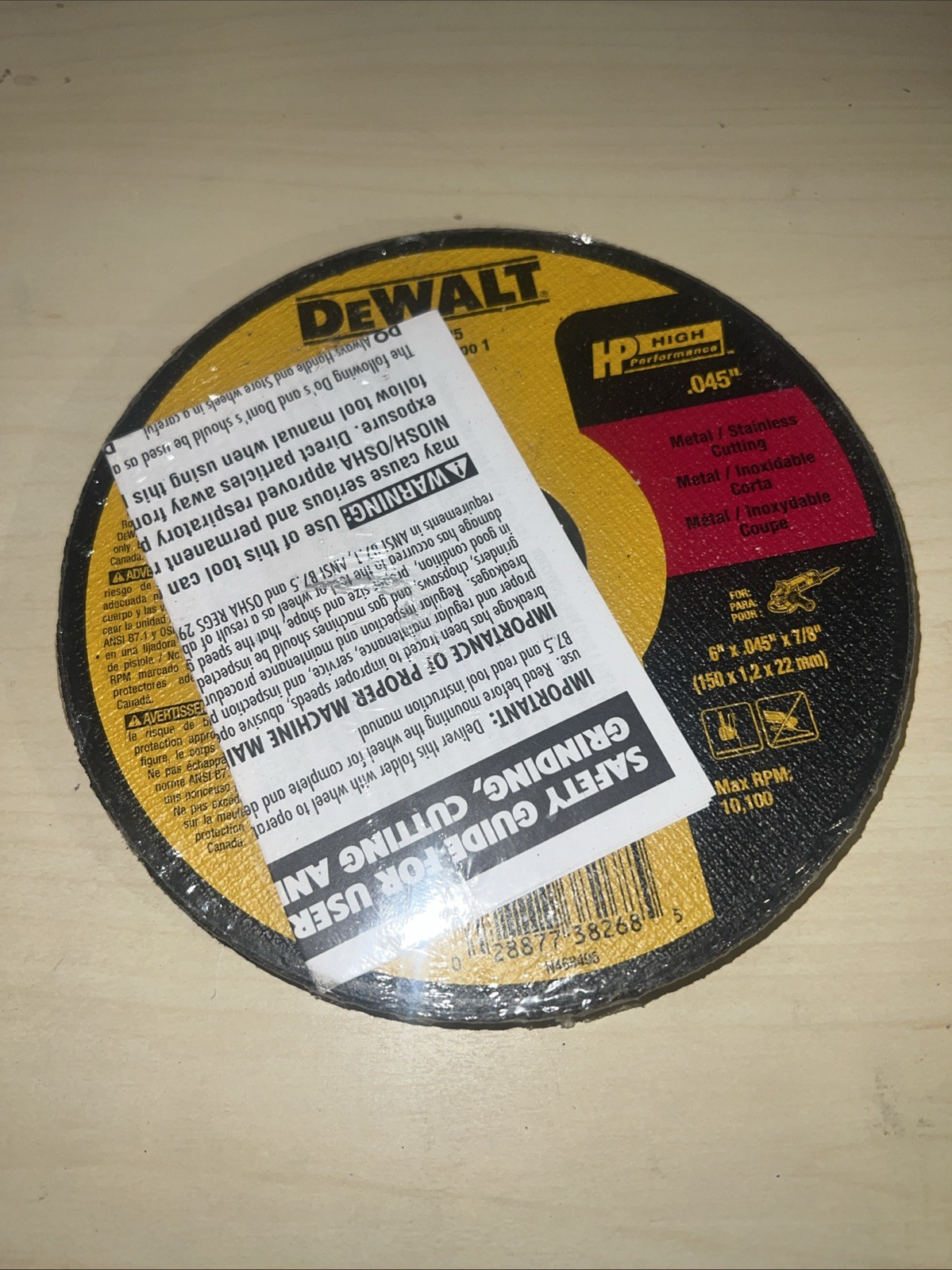 Dewalt Cut-Off Wheels 6 x .045 x 7/8 T1 for Metal w Angle Grinder DW8725 – 5 Pk