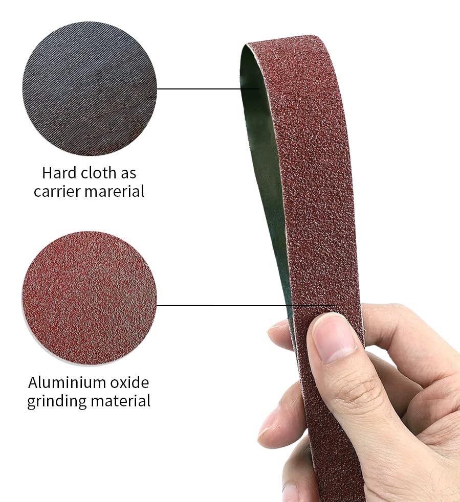 48 Pcs 3/8 X 13 Inch Sanding Belts, Aluminum Oxide Abrasive File Belts for 3/8 I