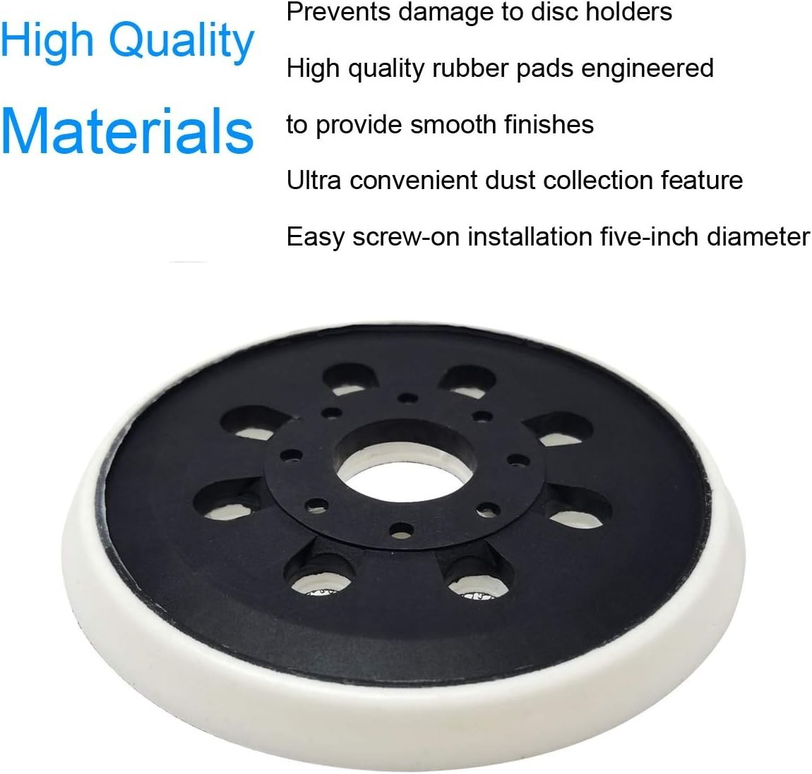 5 Inch 8 Hole Hook & Loop Replacement Sander Pad for 5″ Bosch ROS20VS, ROS20VSC,