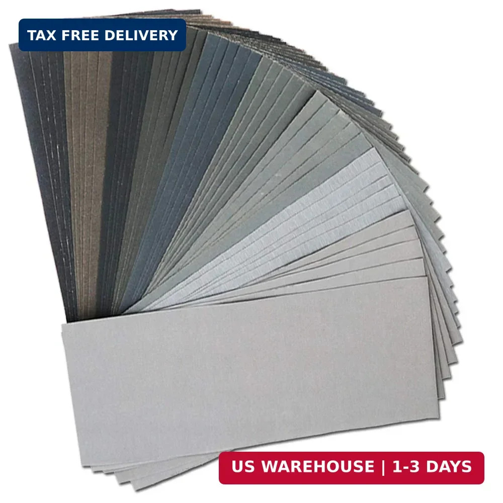 45Pcs Wet Dry Sandpaper, 400/600/ 800/1000/ 1200/1500/ 2000/2500/ 3000 Grit Asso