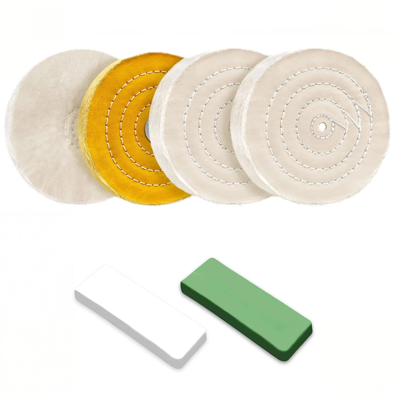6PCS 6 Inch Polishing Wheel Kit for Bench Grinder Buffing Wheel, 1 *Yellow Co…