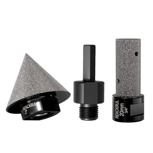3 PCS 2″ Diamond Chamfer Bit M14 Thread – M14 Hex Shank – 3/4″ Diamond Finger