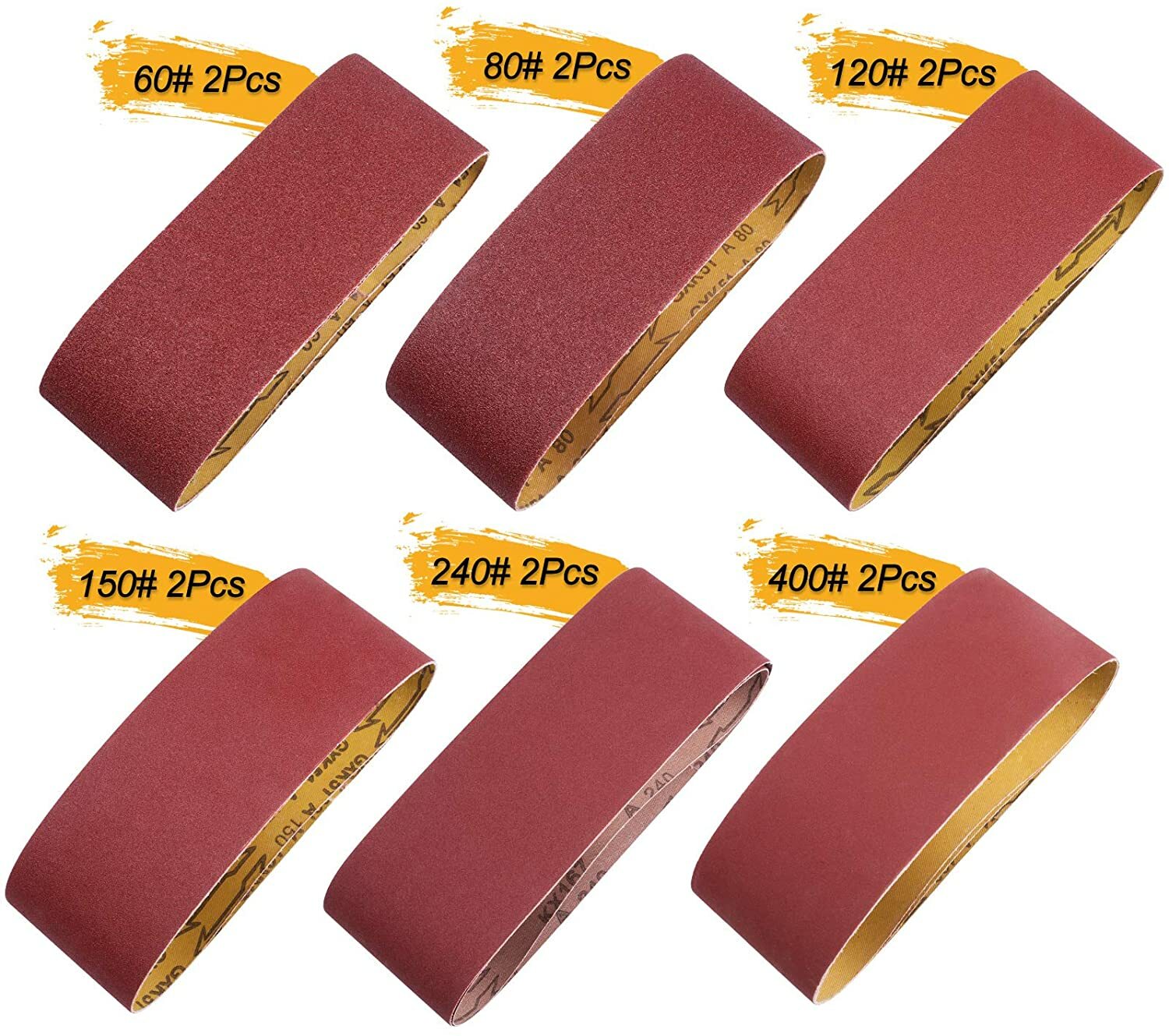12PCS 4 x 24 inch Sanding Belts 60 80 120 150 240 400 Grit Belt Sander Sandpaper
