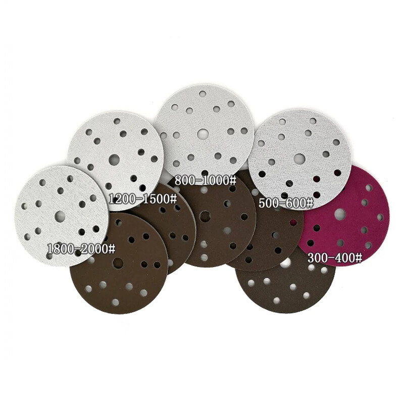 6″ 150mm 15 Hole Wet And Dry Sponge Red Sandpaper Sanding Disc 300-2000 Grit