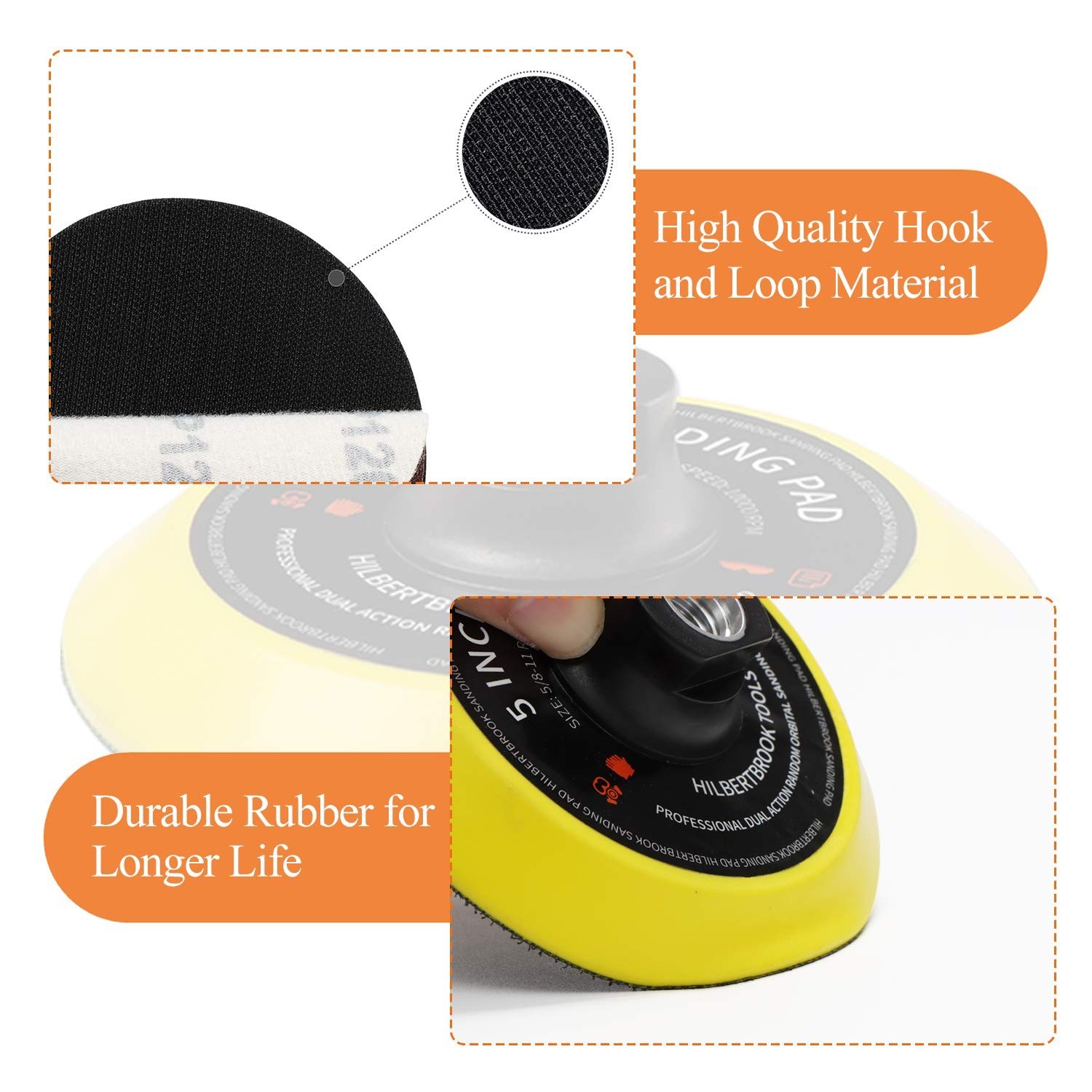 Durable 5 Inch Sanding Pad Set with 5/8-11 Threads for Craftsmanship Excellence