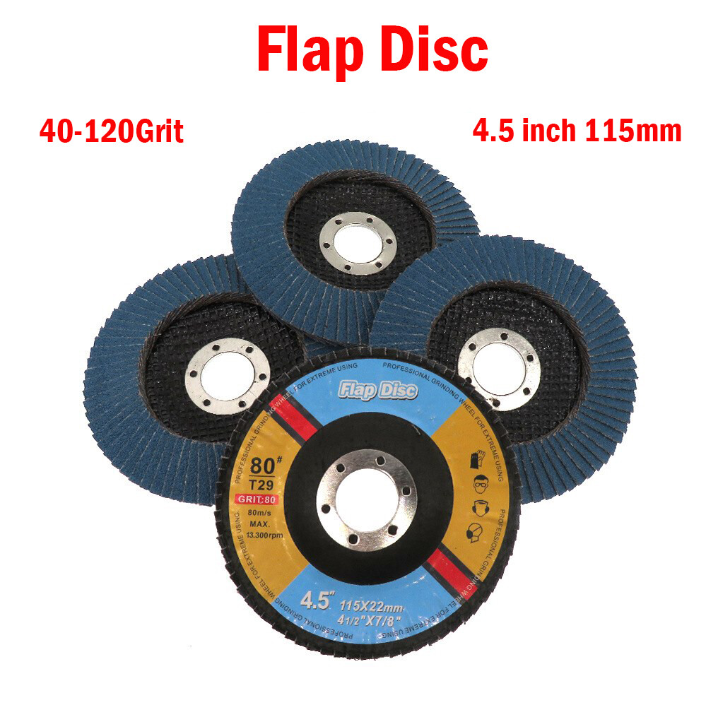 Flap Discs 4.5″ 115mm Dia Grinding Sanding Disc 40-120 Grit for Angle Grinder