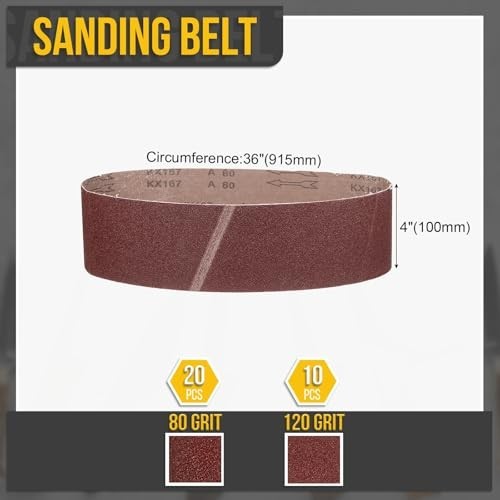 4″x36″ Sanding Belts – 30 Pcs 80/120 Grit for Knife Sharpening & Metal Work