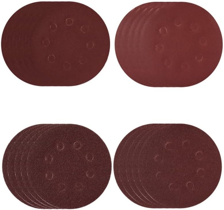5-Inch Round Sanding Discs: Coarse to Extra Fine Grit Kit (20pcs)
