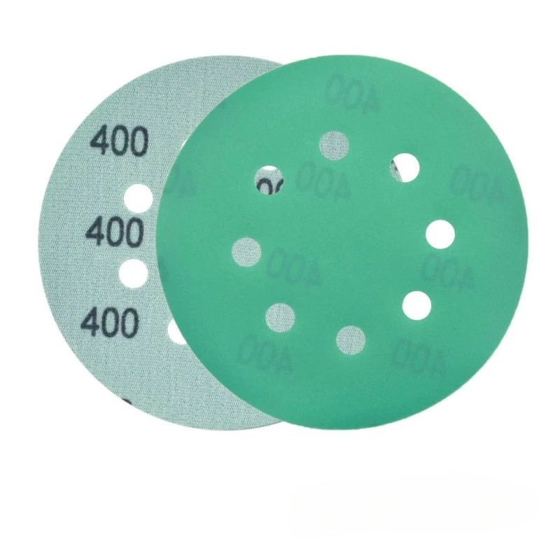 200PCS 5 Inch Film Sanding Discs 8 Hole P400 for Wood Metal Automotive Polishing