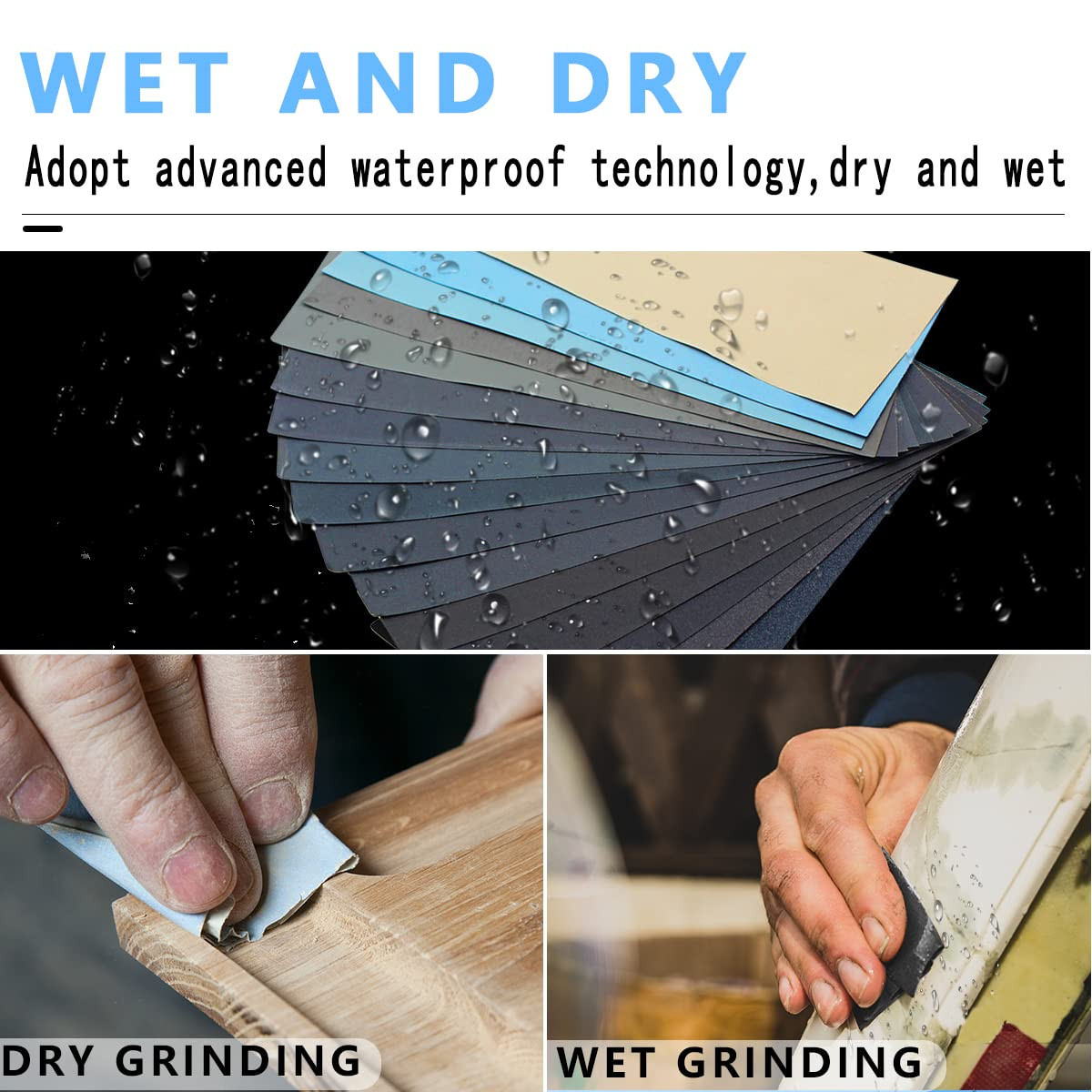 51 Pcs Ultra Fine Wet Dry Sandpaper 120 to 3000,5000,7000,8000,10000 Assorted Gr