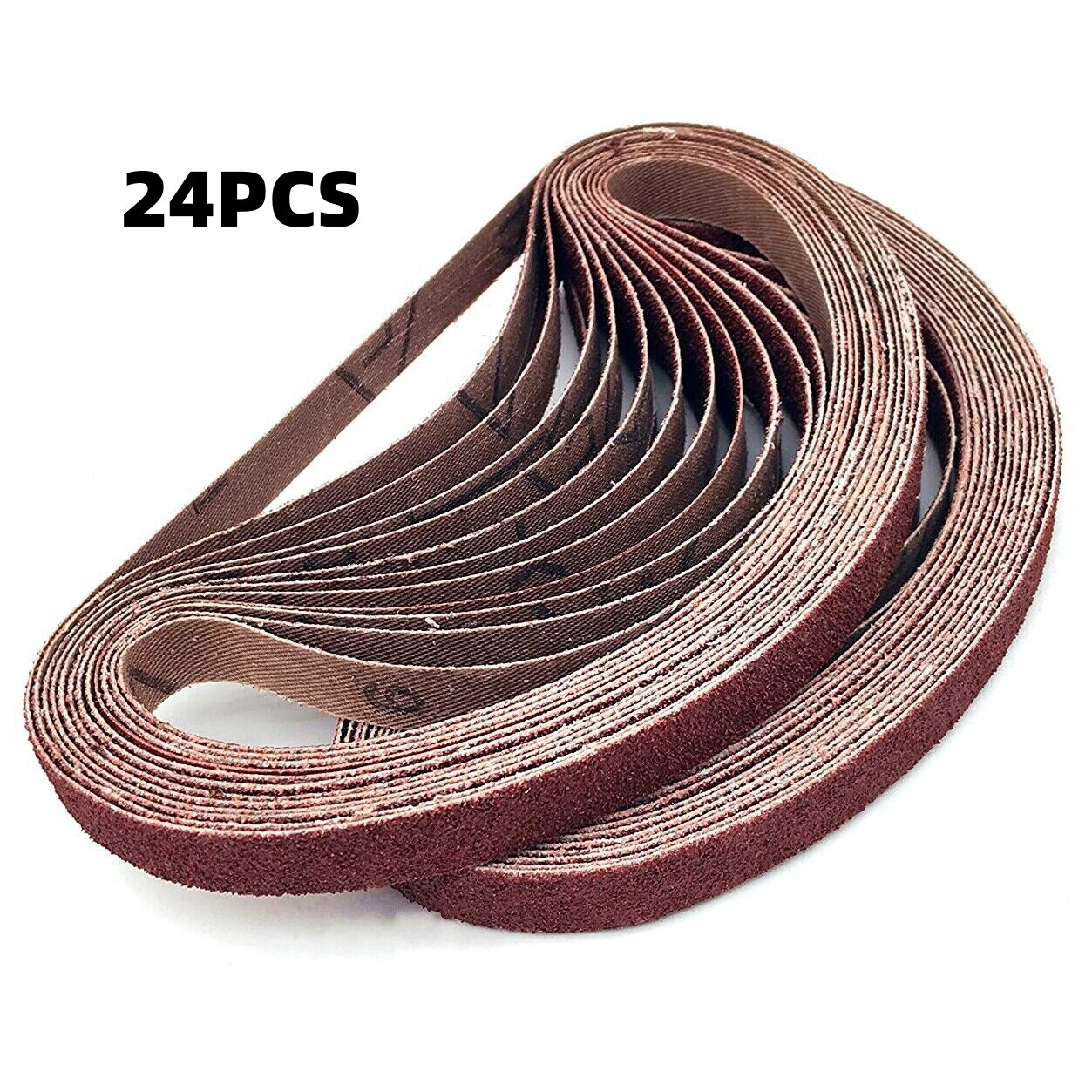 24PCS 1/2x 18″ Aluminum Oxide Air File Belt Sander Sanding Paper Belt 40-240Grit