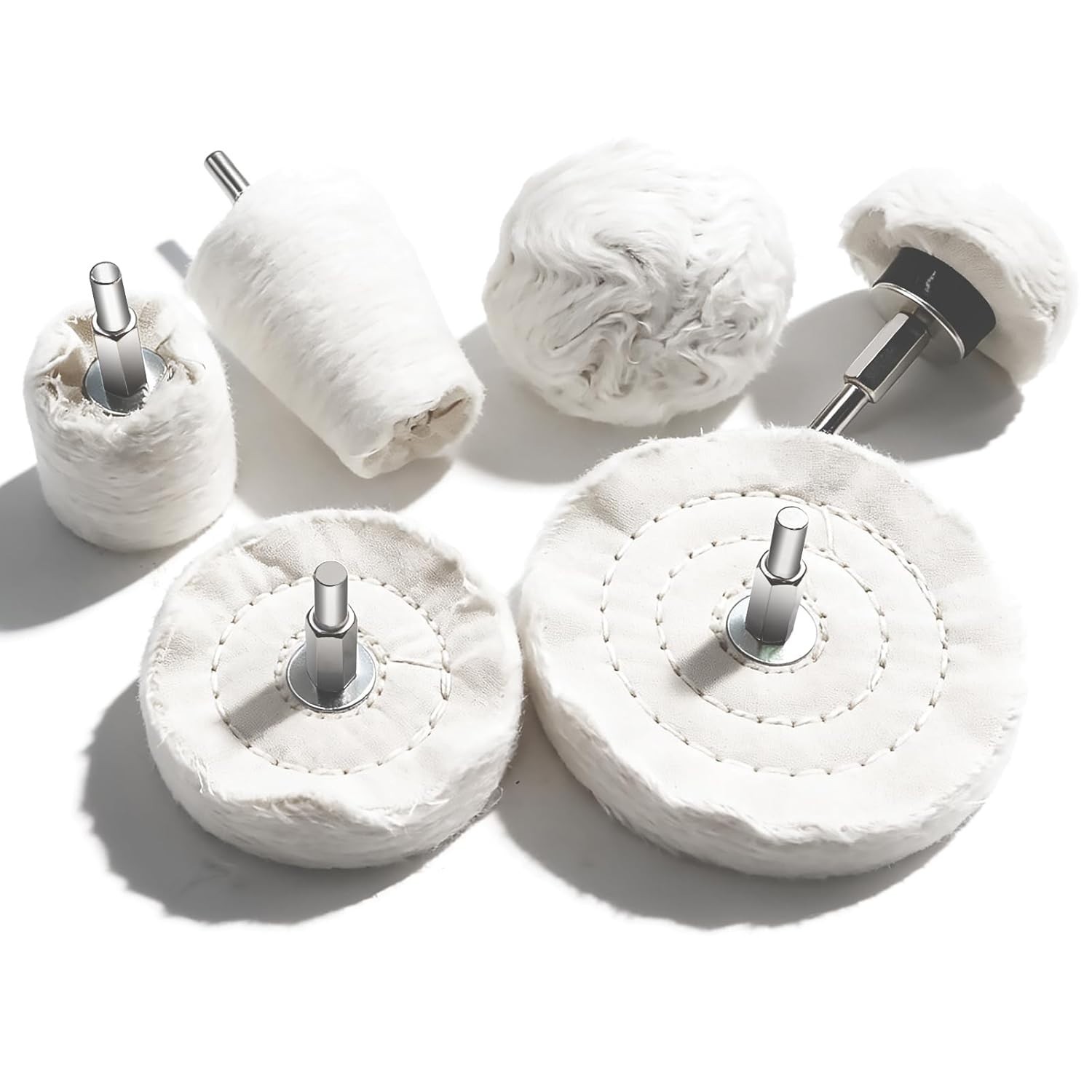 6PCS Buffing Wheel for Drill, Multi-Specification Aluminum Wheel Polishing Kit,B