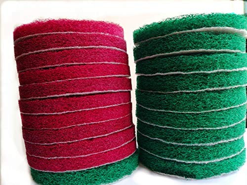 20 Pieces Scrub Pads Drill Power Brush Tile Scrubber 4 Inch, Red Green