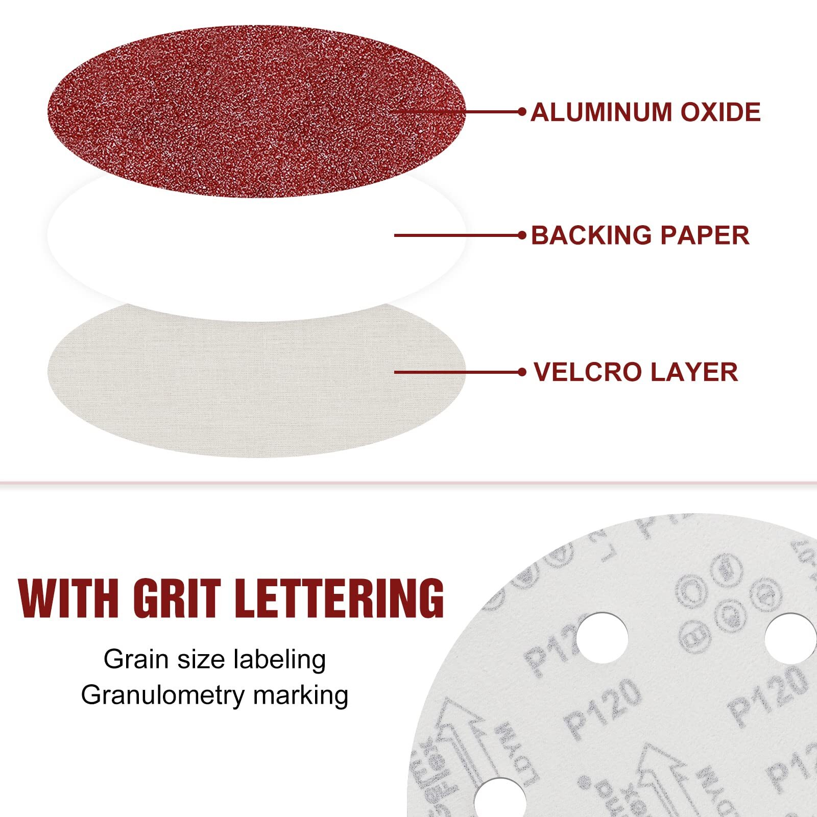 12 Pcs 9 Inch 6 Holes Sanding Discs 80 Grit Hook and Loop Sandpaper for Drywall