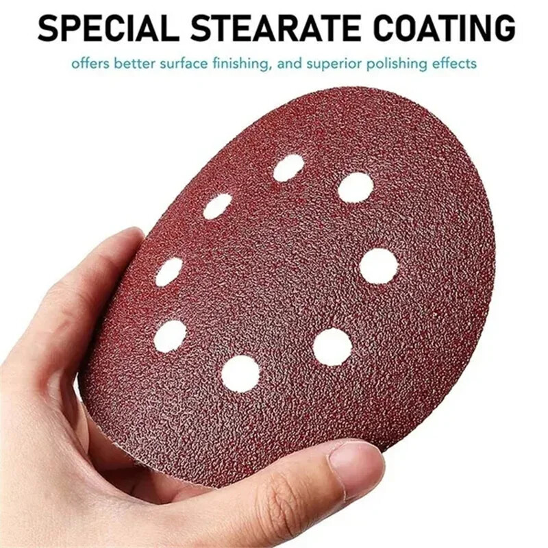 8 Hole 125mm Sandpaper Woodworking Metal Grinding Disc Abrasive Polishing Tools