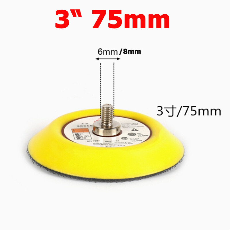 1″ – 6″ Hook Loop Sanding Polishing Backing Disc Pad M6 M8 Thread for Air Sander