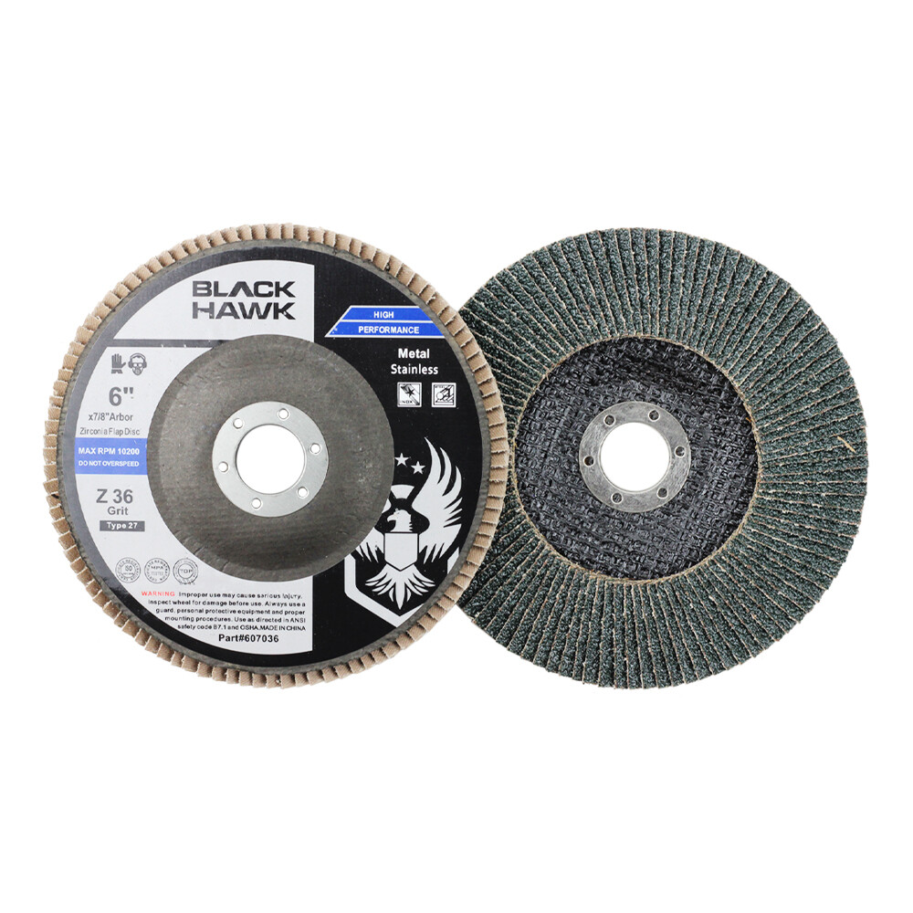 BHA 6″ x 7/8″ Zirconia Flap Disc Grinding Wheel for Angle Grinder T27 – 100 Pack