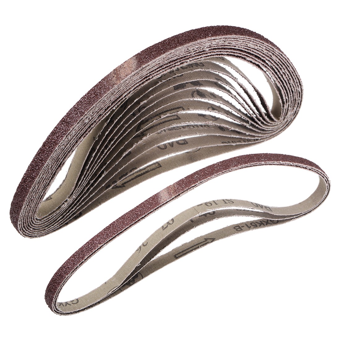 3/8″ x 21″ (9mm x 540mm) Sanding Belt 40 Grit Aluminum Oxide 12pcs