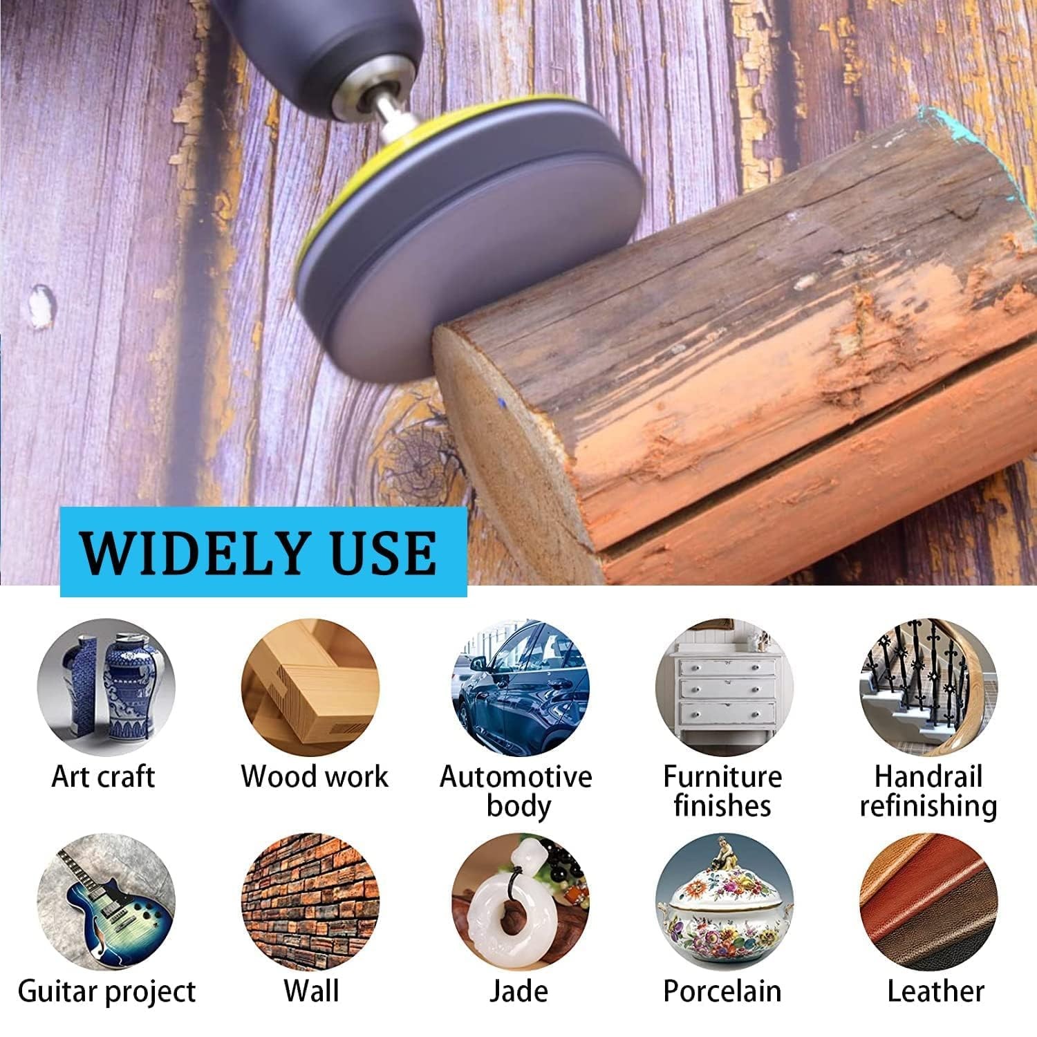 24Pcs 3 Inch Sanding Discs 75mm Hook Loop Grit Assortment Wet Dry