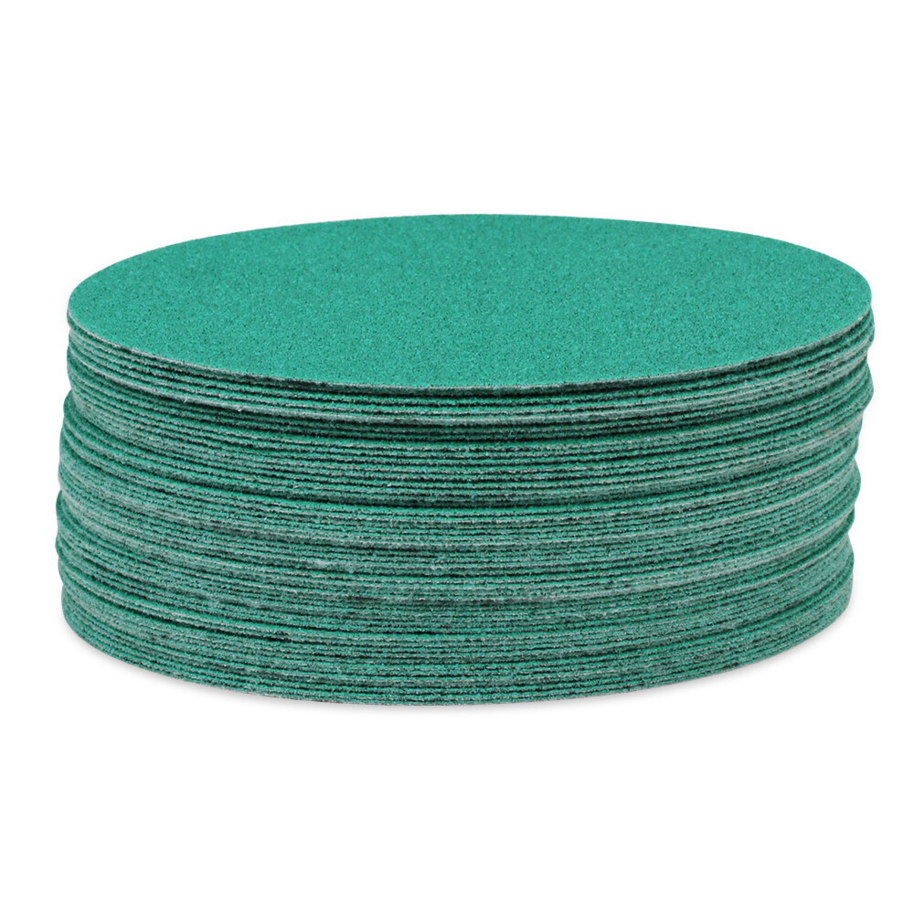 BHA 6″ Green Film Hook & Loop Sanding Discs, Wet/Dry Orbital Sandpaper – 50 Pack