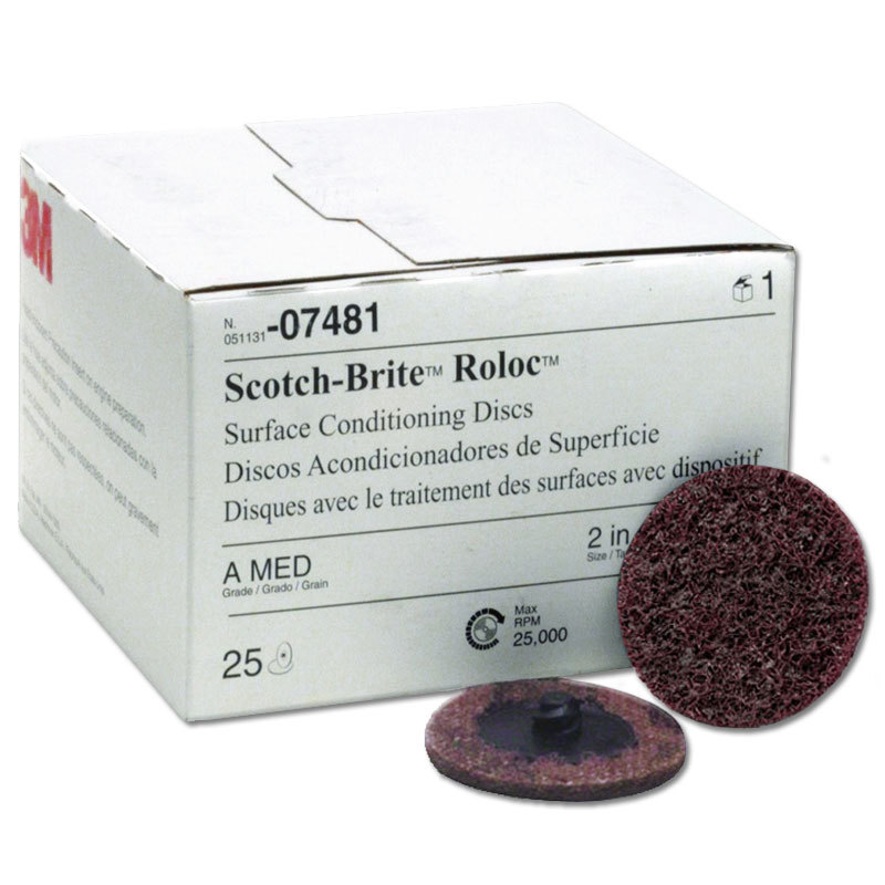 3M Scotch-Brite Roloc Surface Cond. Disc, 2″, 07481 MED