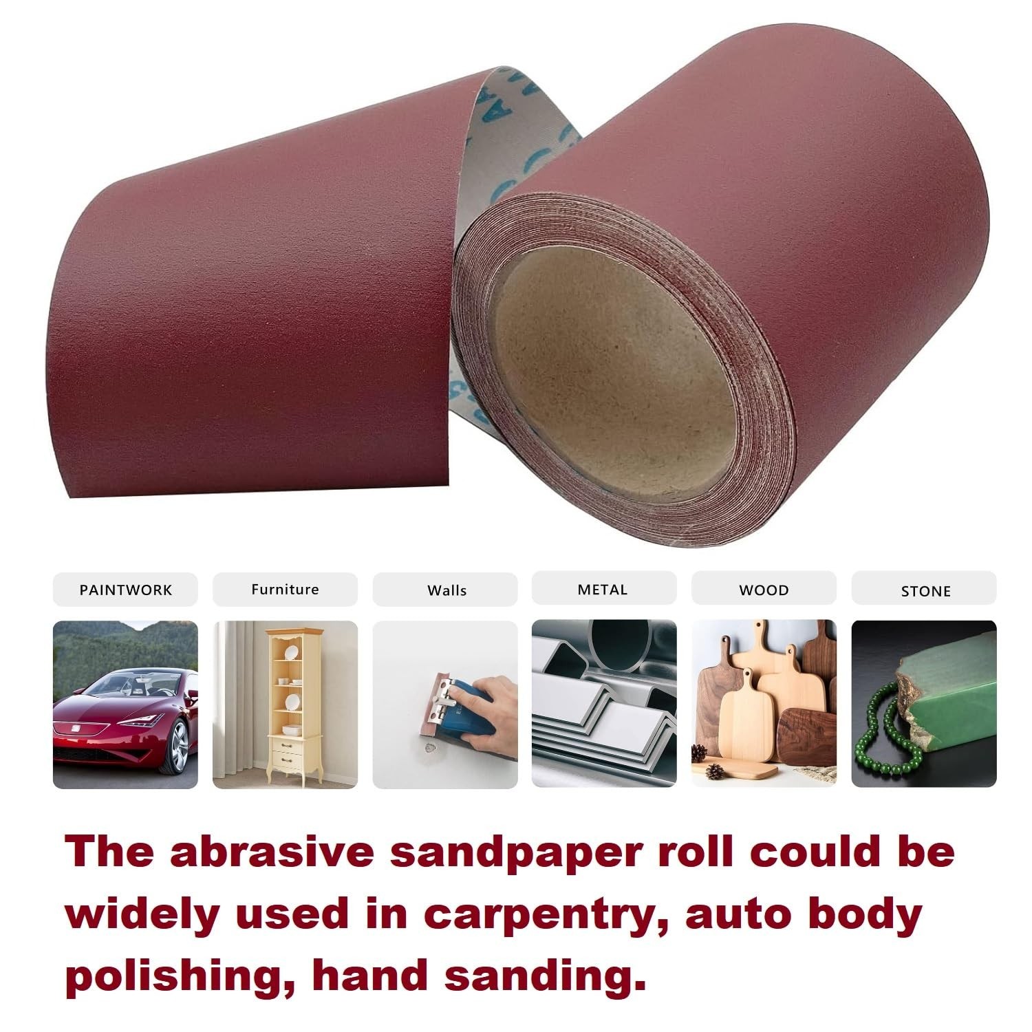 1000 Grit Sandpaper Roll 1 metre x 115 mm Aluminum Oxide Emery Cloth Abrasive