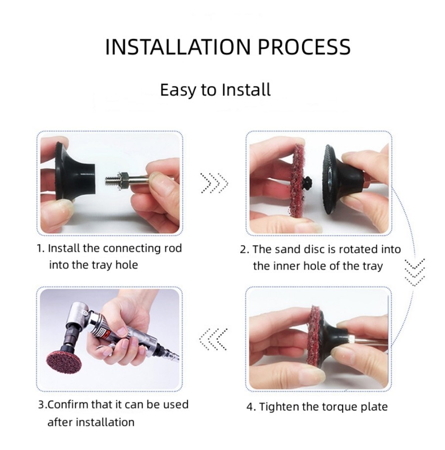 6 PACK 2 Inch Disc Pad Holder with 1/4″ Shank, Die Grinder Sanding for Polishing